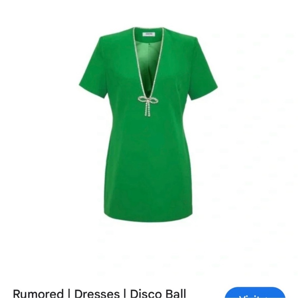 Rumored Emerald Mini Dress with Jewel Accent